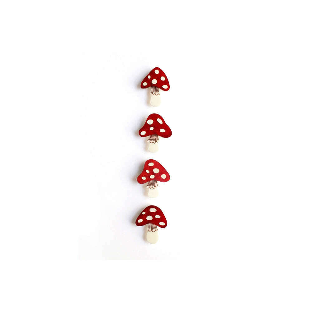 Set of 4 Mushroom Button Covers by Laliblue