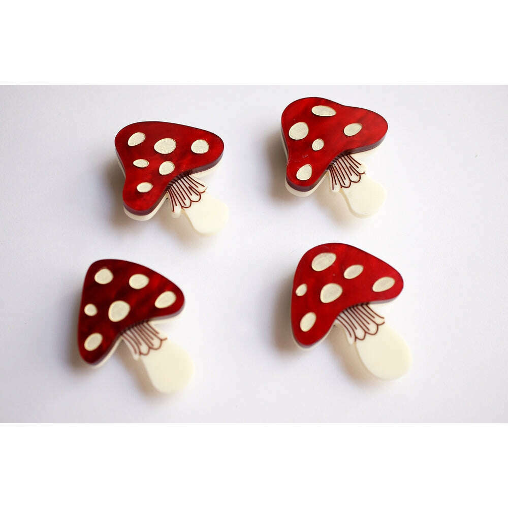 Set of 4 Mushroom Button Covers by Laliblue