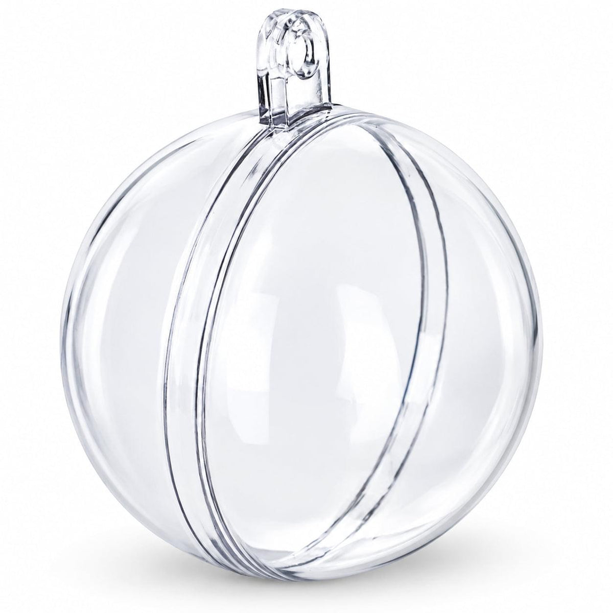 a clear glass ball with a clear ring