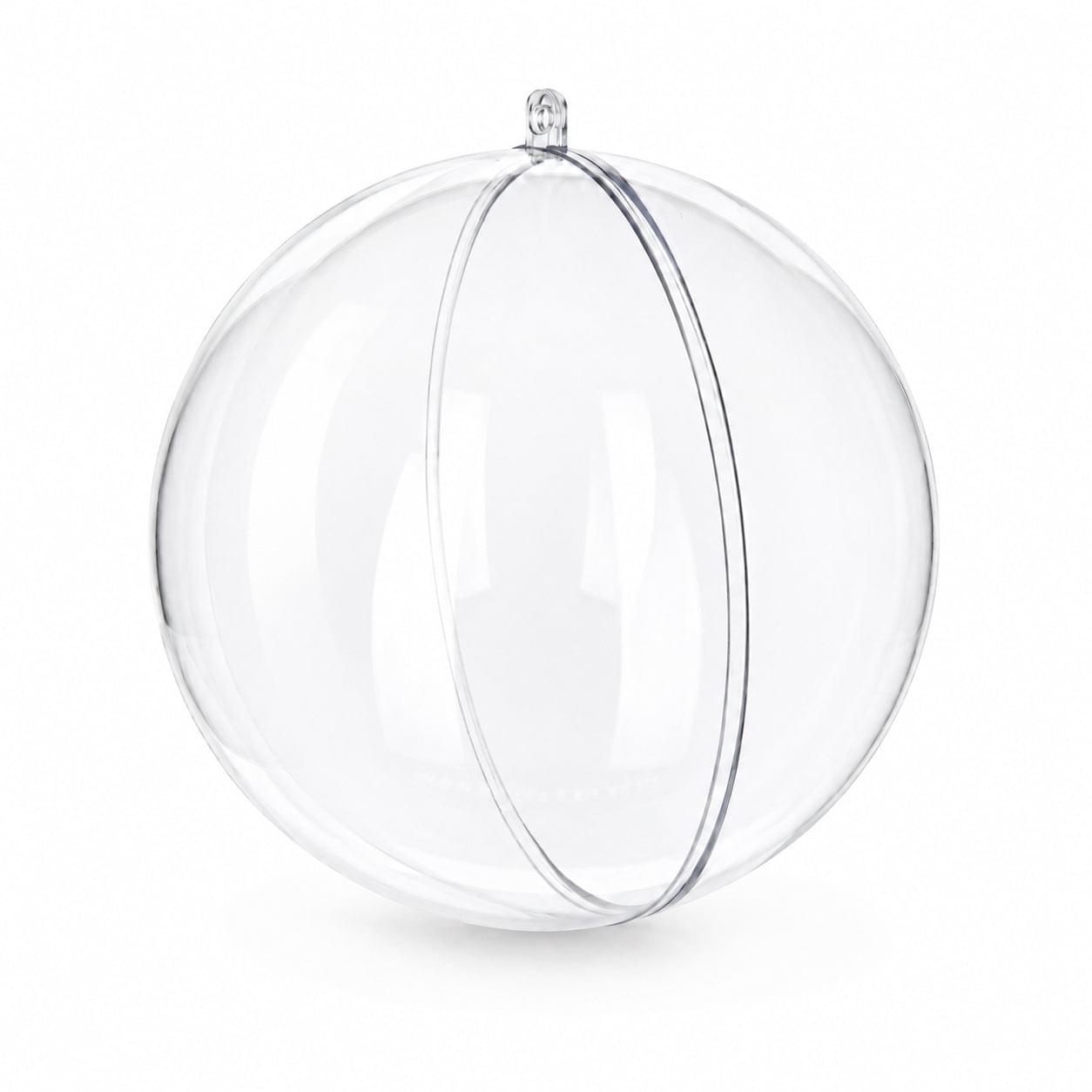 Set of 3 Clear Plastic Ball Ornaments 4.7 Inches