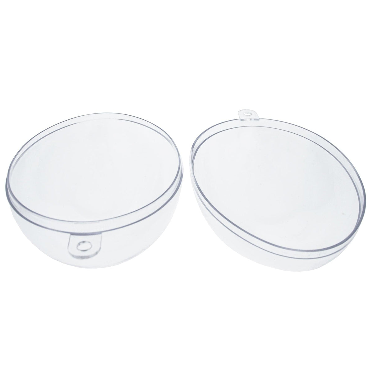 Set of 6 Clear Plastic Egg Ornaments 2.7 Inches