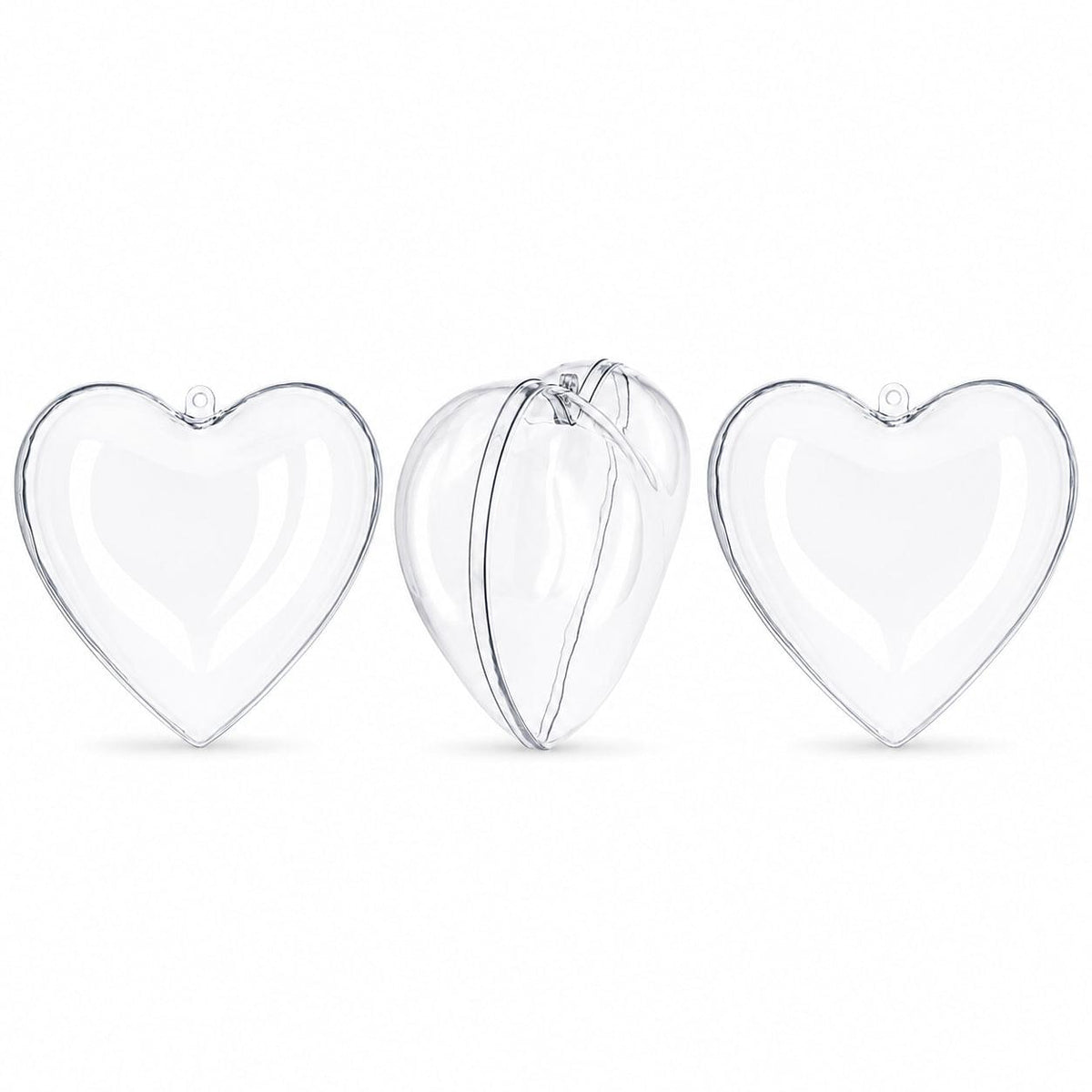 a group of clear hearts