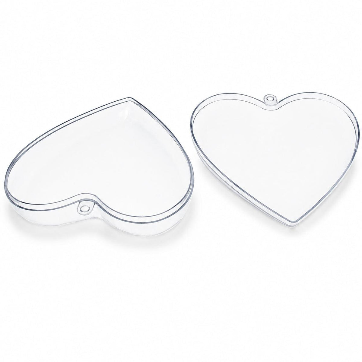Set of 3 Clear Plastic Hearts Ornaments 2.45 Inches (62 mm)