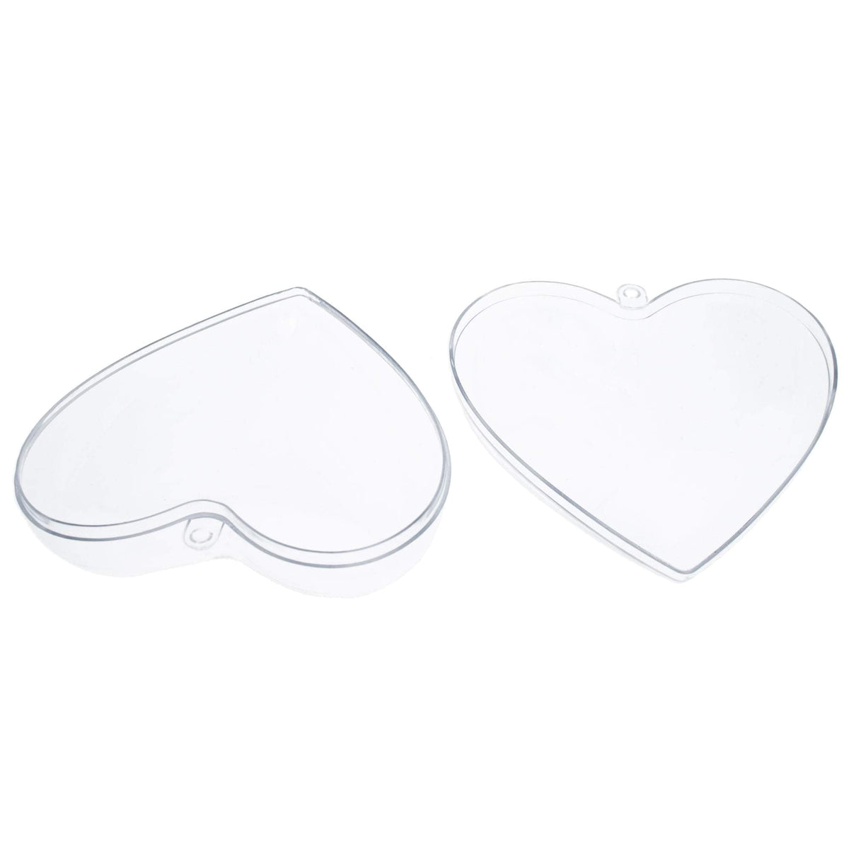 a pair of clear hearts