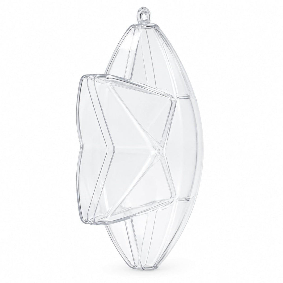 Set of 3 Clear Plastic Hexagon Ornaments 4 Inches