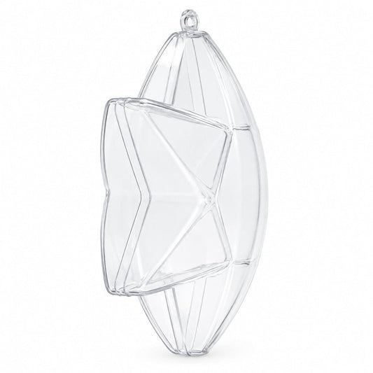 Set of 3 Clear Plastic Hexagon Ornaments 4 Inches