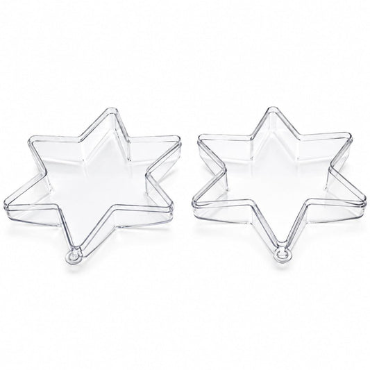 Set of 3 Clear Plastic Hexagon Ornaments 4 Inches