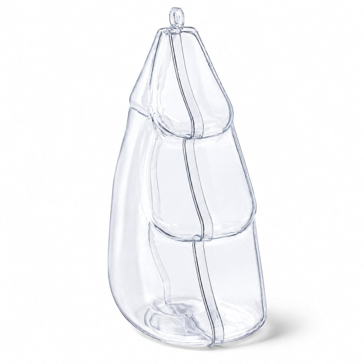 Set of 3 Clear Plastic Christmas Tree Shape Ornaments 4.35 Inches