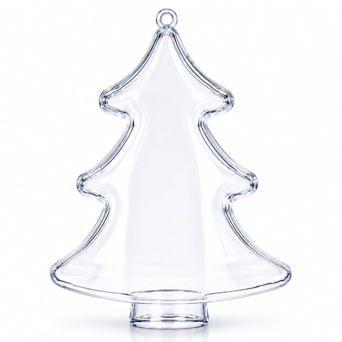 Set of 3 Clear Plastic Christmas Tree Shape Ornaments 4.35 Inches