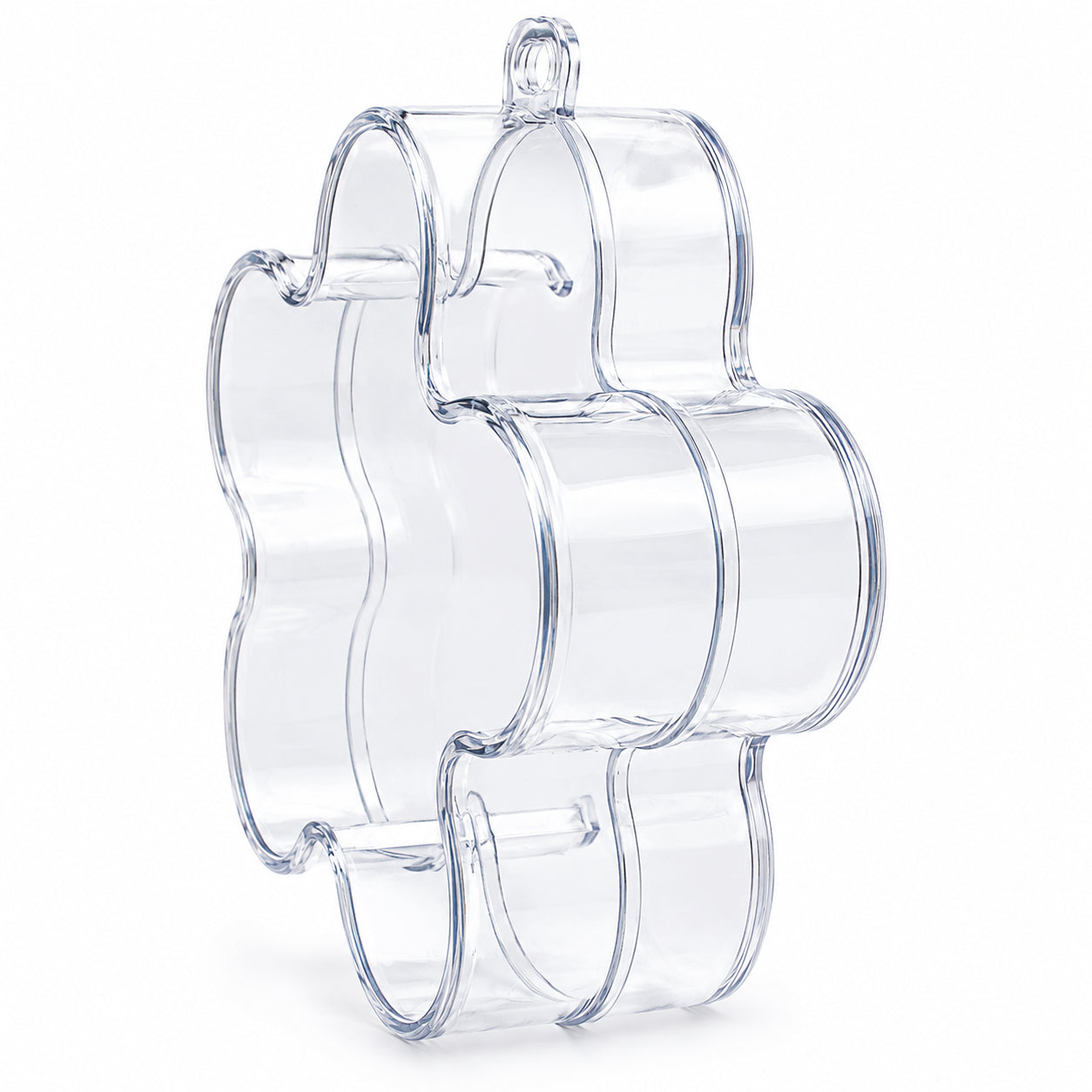 Clear Plastic Flower Ornament  3.55 Inches (90 mm)