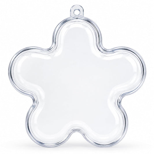 Clear Plastic Flower Ornament  3.55 Inches (90 mm)