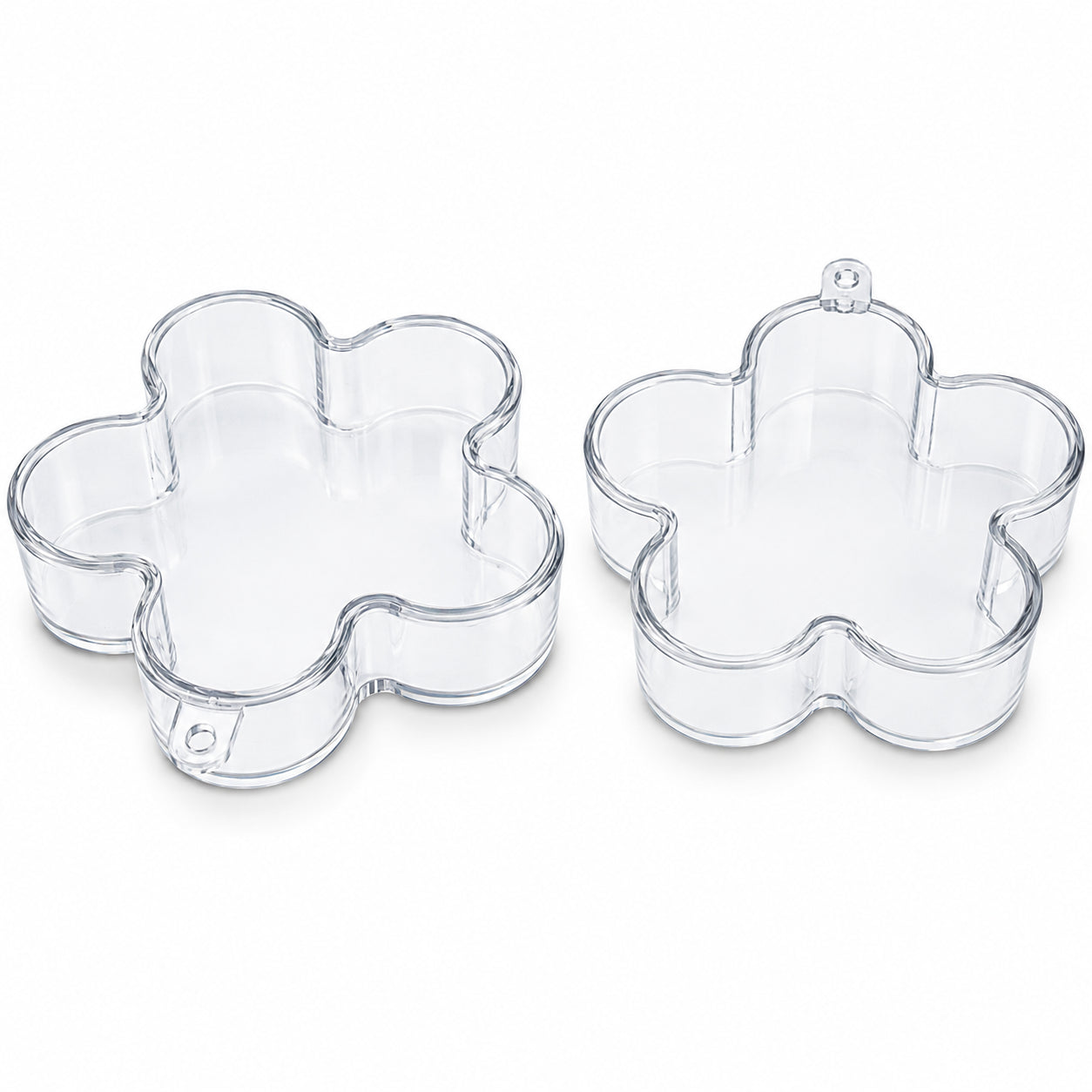 Clear Plastic Flower Ornament  3.55 Inches (90 mm)
