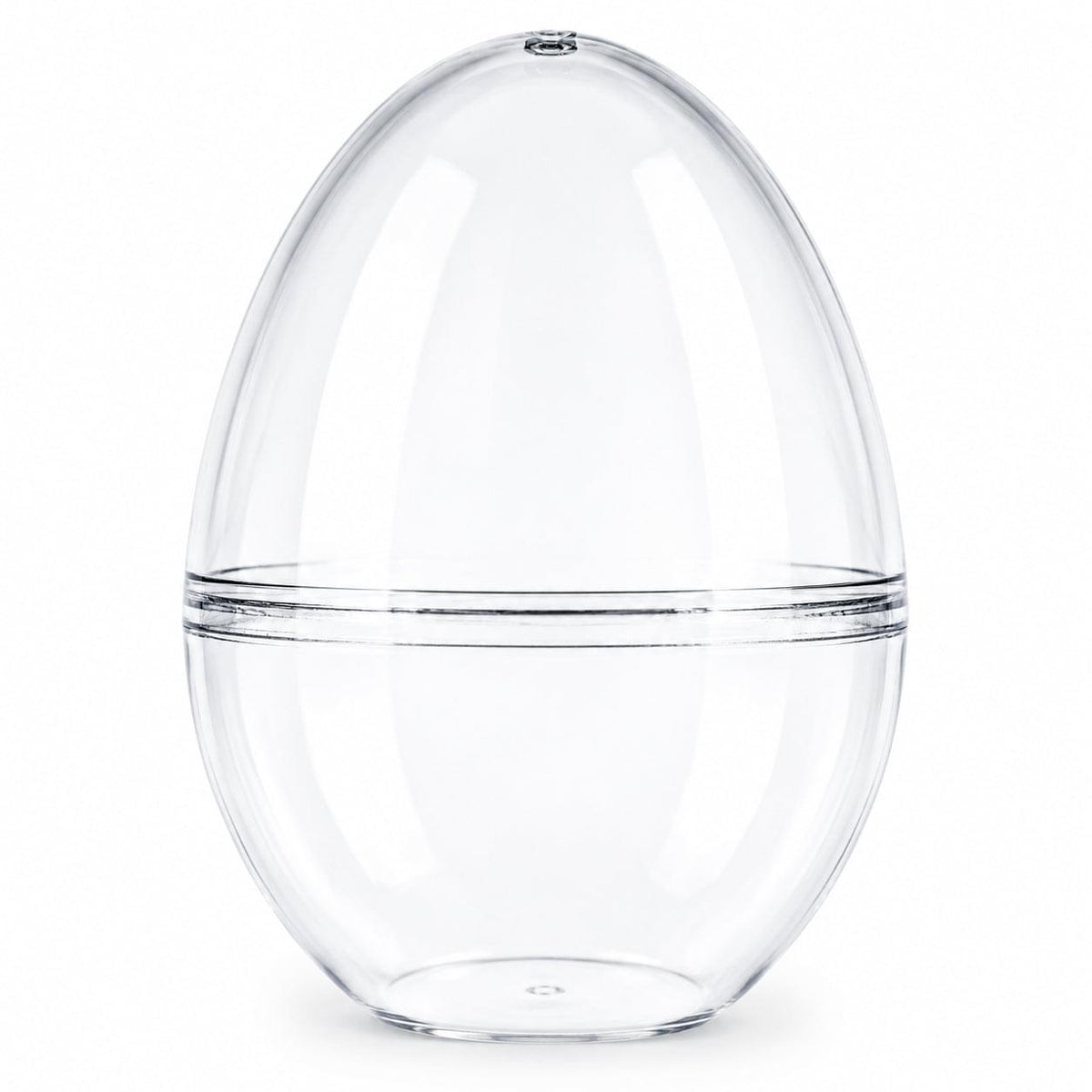 Set of 3 Clear Plastic Standing Egg Ornaments 3.58 Inches (91 mm)