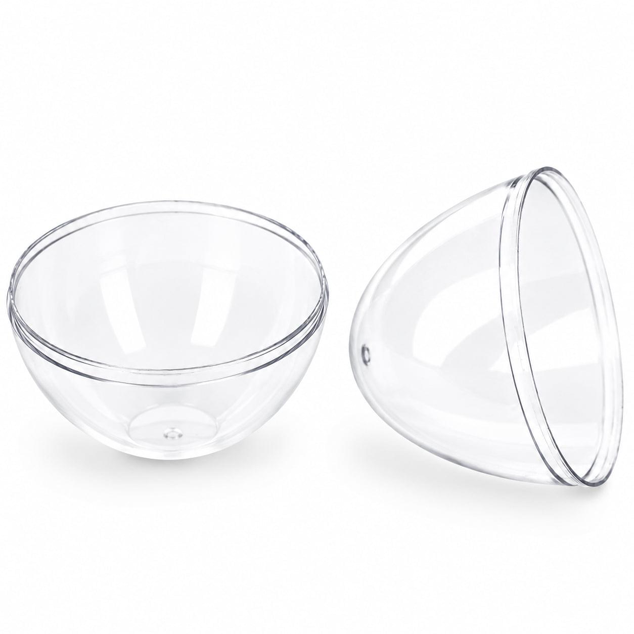 Set of 3 Clear Plastic Standing Egg Ornaments 3.58 Inches (91 mm)