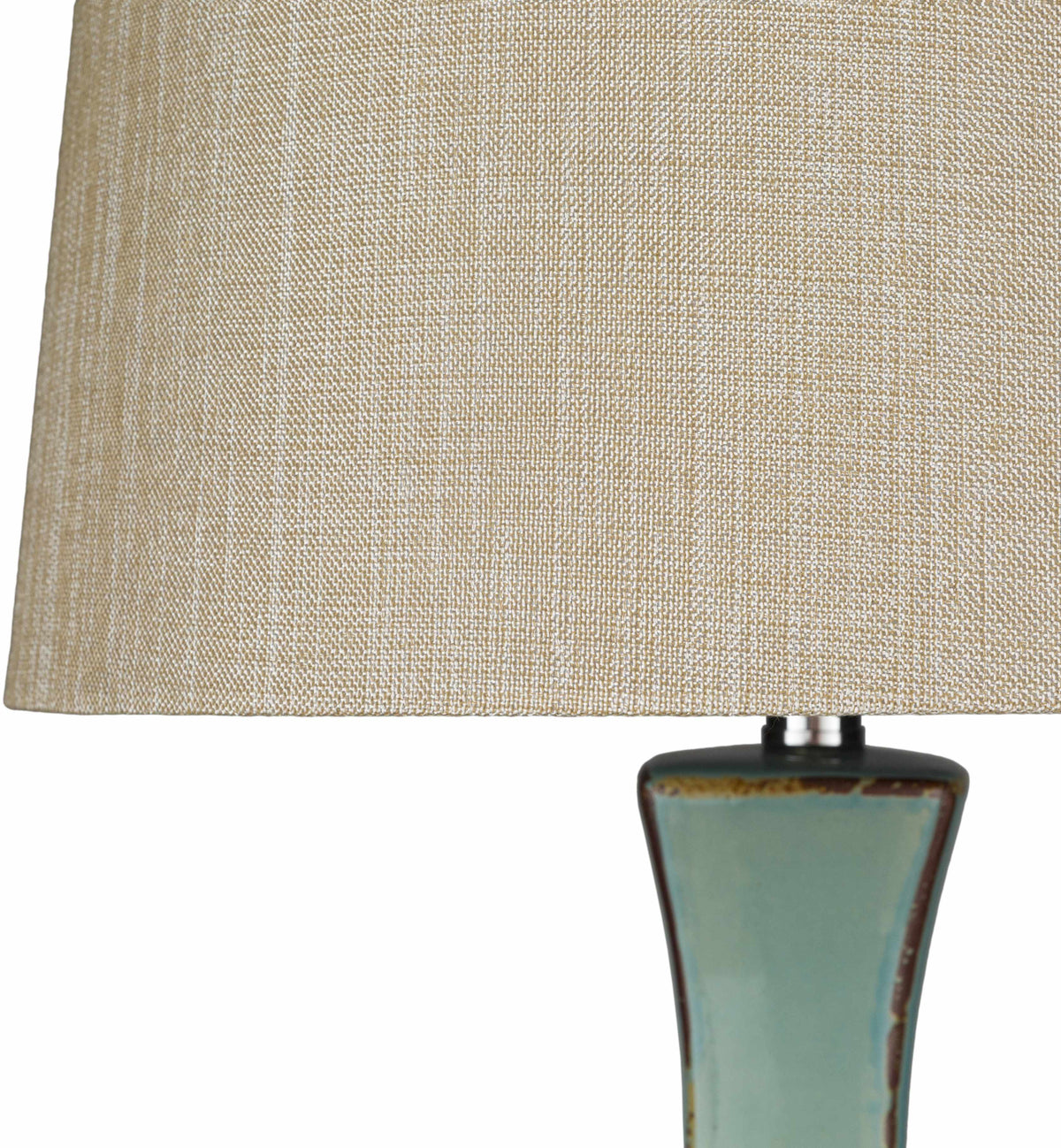 a lamp with a white shade