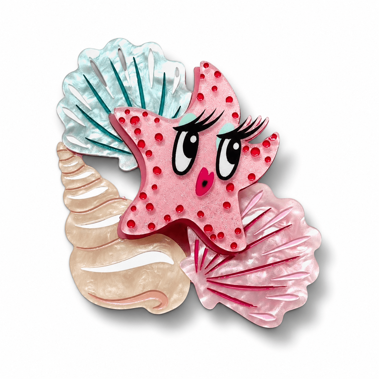 She Sells Seashells Brooch by Miss Fluff x Lipstick & Chrome