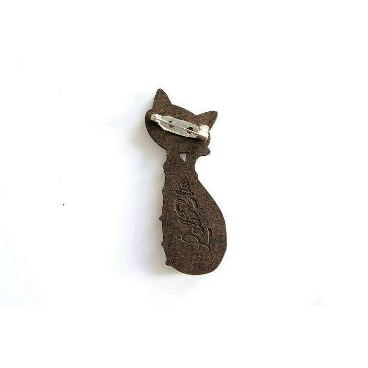 Siamese Cat with Christmas Lights Brooch by Laliblue