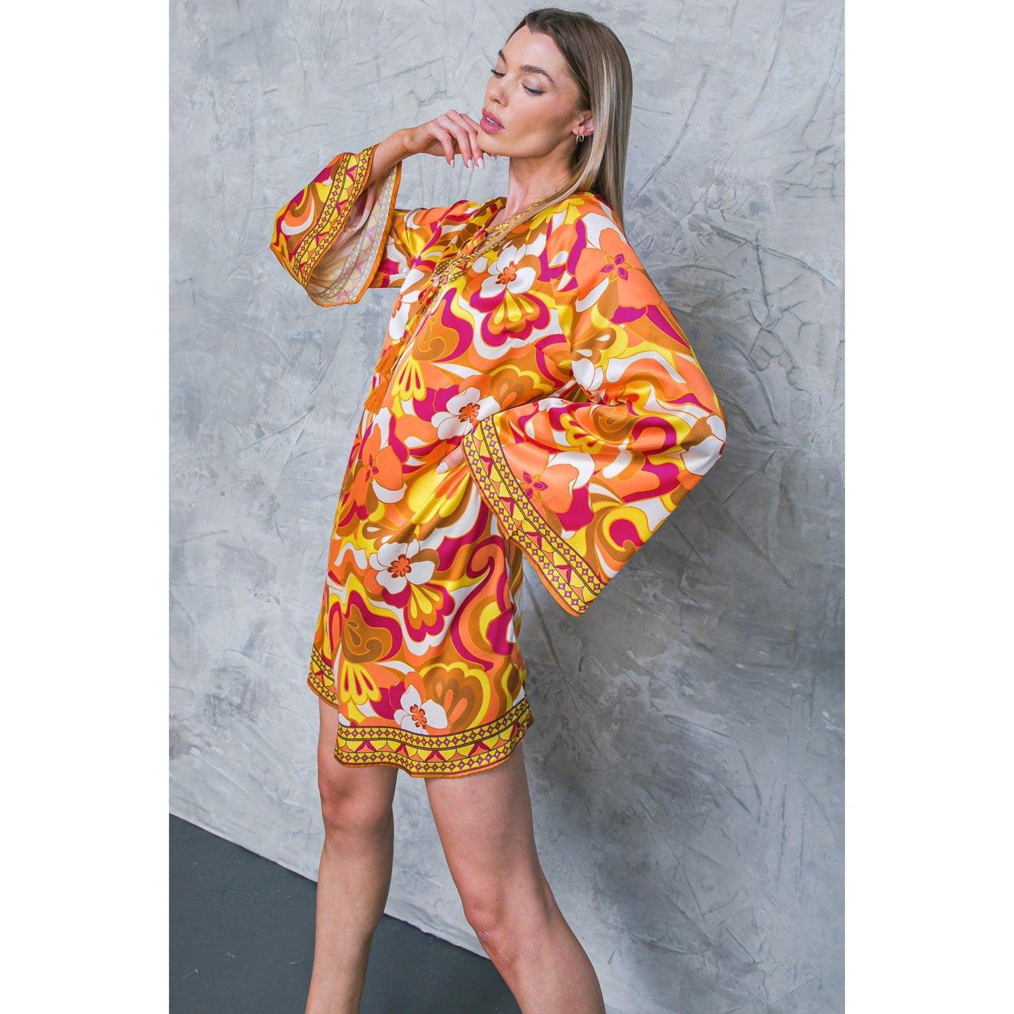 CAUGHT FEELINGS WOVEN MINI DRESS