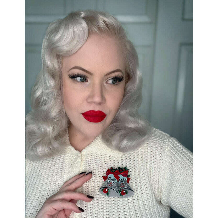 Silver Bells Brooch by Lipstick & Chrome