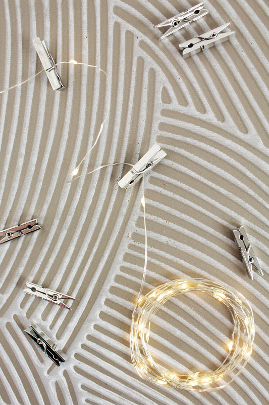 36 LED Silver Photo Clip String Light- Battery Operated