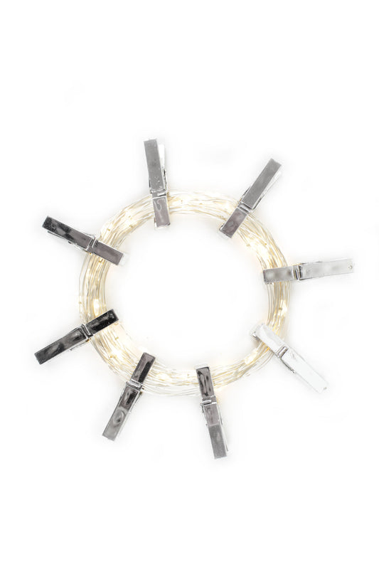 36 LED Silver Photo Clip String Light- Battery Operated