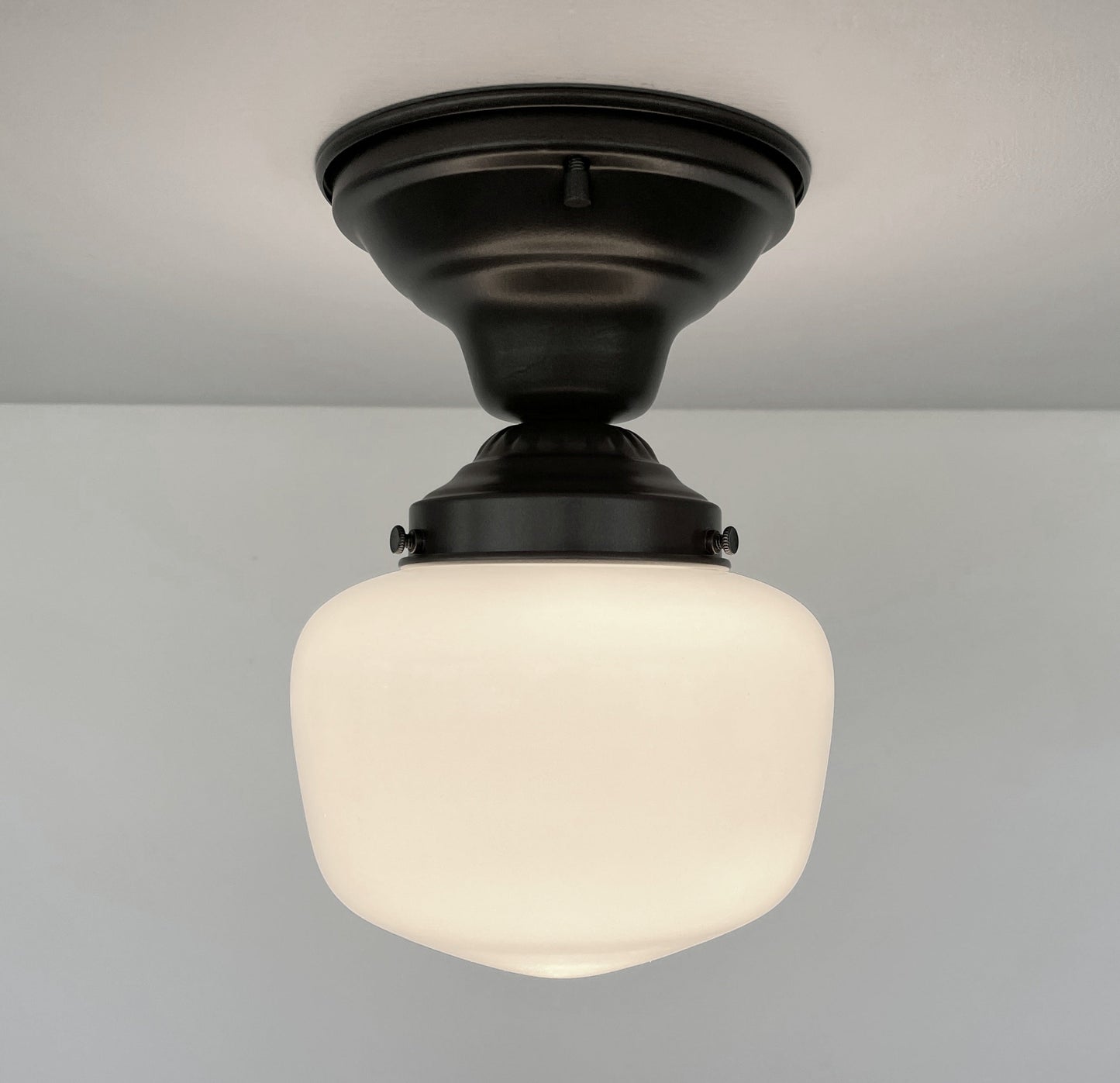 Simple Schoolhouse Milk Glass |6"| Ceiling Light
