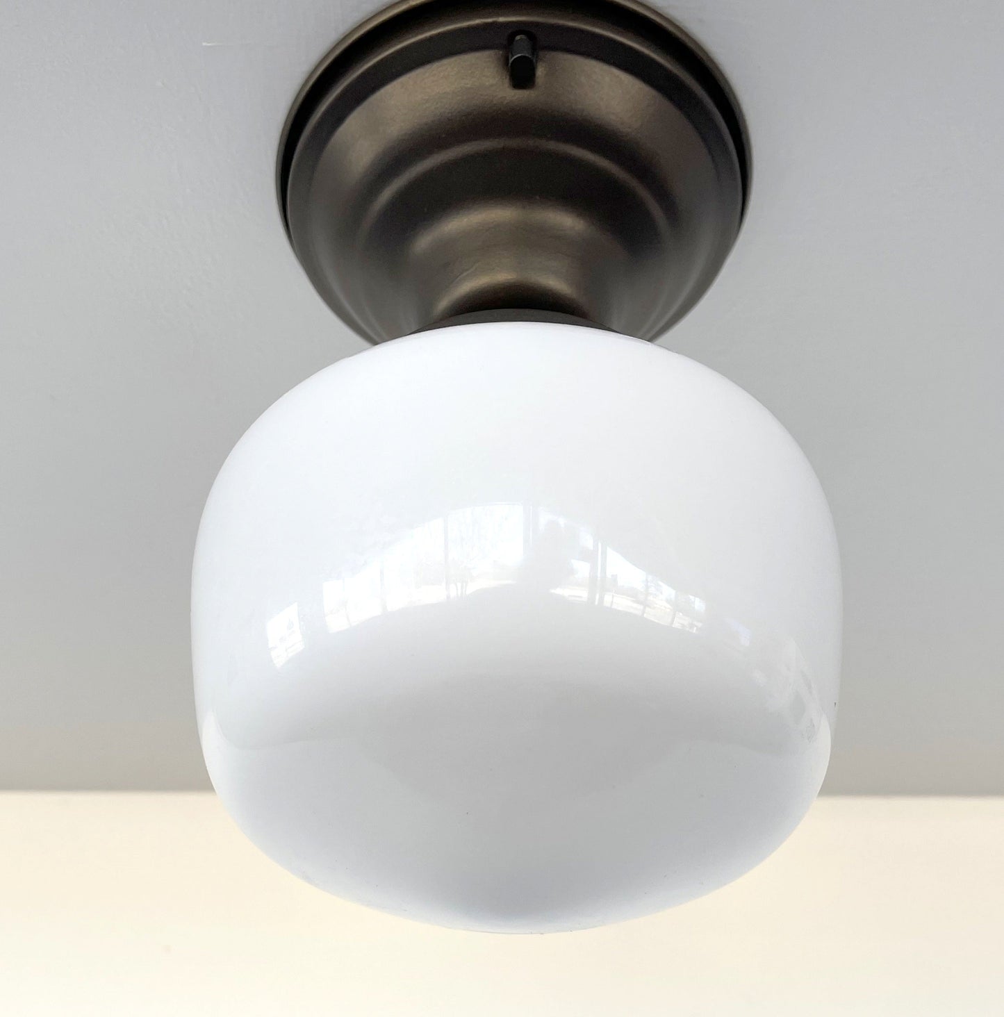Simple Schoolhouse Milk Glass |6"| Ceiling Light