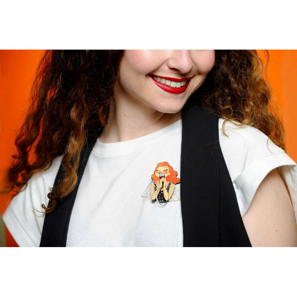 Singer with Microphone Brooch by Laliblue
