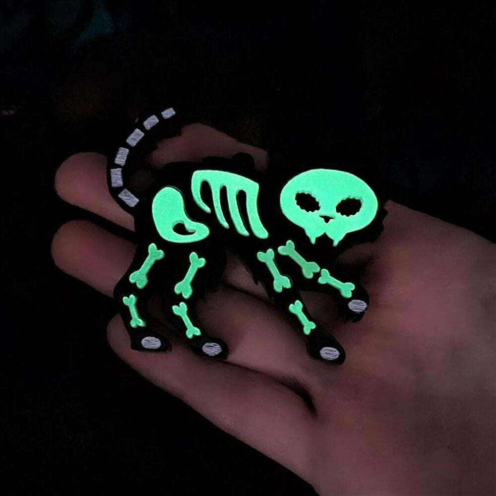 Skeleton Cat Brooch by Cherryloco Jewellery