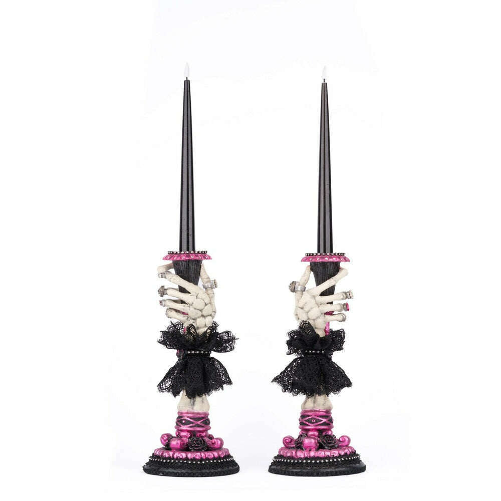 Skeleton Hand Candle Sticks Set of 2 by Katherine's Collection