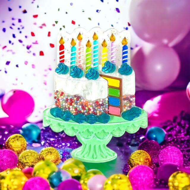"Slice, Slice Baby" Birthday Cake Brooch by Lipstick & Chrome