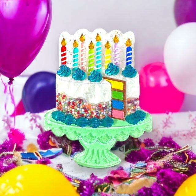 "Slice, Slice Baby" Birthday Cake Brooch by Lipstick & Chrome