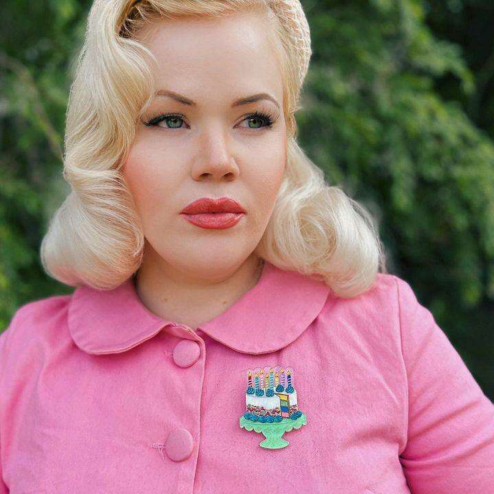 "Slice, Slice Baby" Birthday Cake Brooch by Lipstick & Chrome