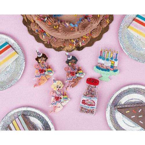 "Slice, Slice Baby" Birthday Cake Brooch by Lipstick & Chrome