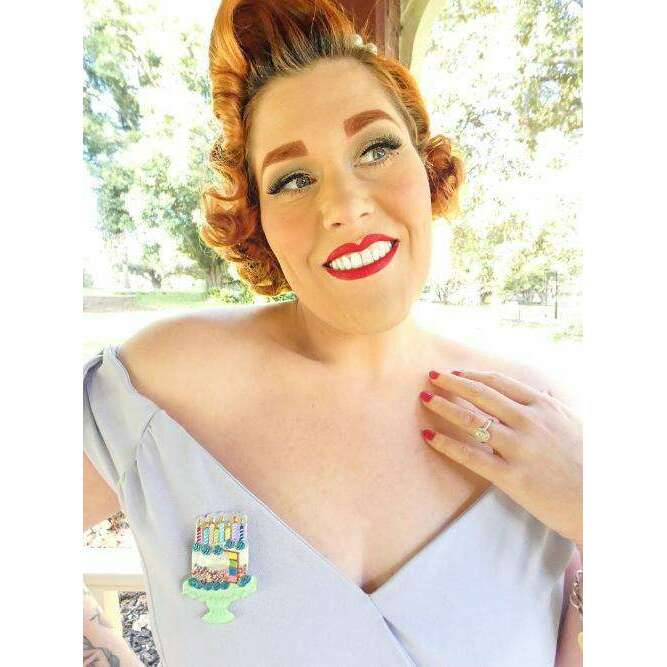 "Slice, Slice Baby" Birthday Cake Brooch by Lipstick & Chrome