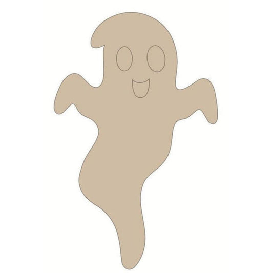 Smiling Halloween Ghost Unfinished Wood Cutout