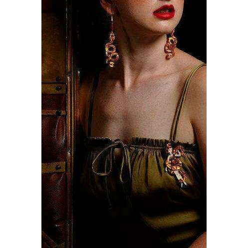Snake Charmer Halloween Brooch by Laliblue