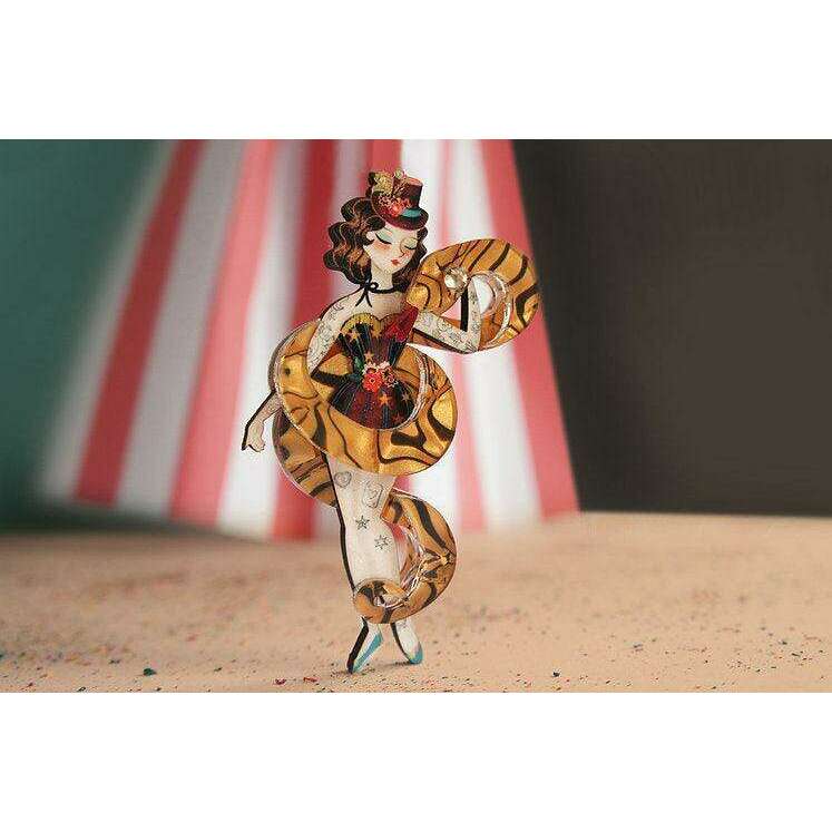 Snake Charmer Halloween Brooch by Laliblue