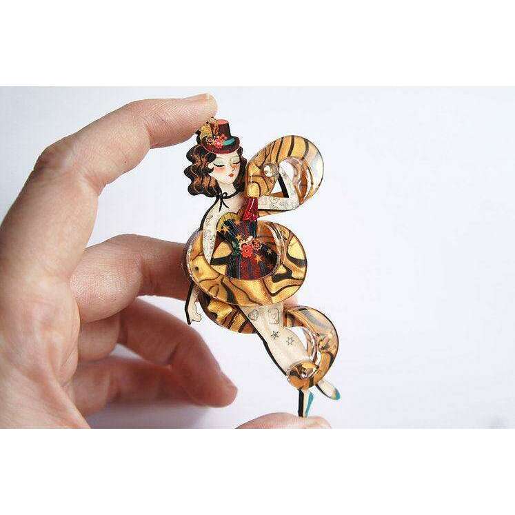 Snake Charmer Halloween Brooch by Laliblue