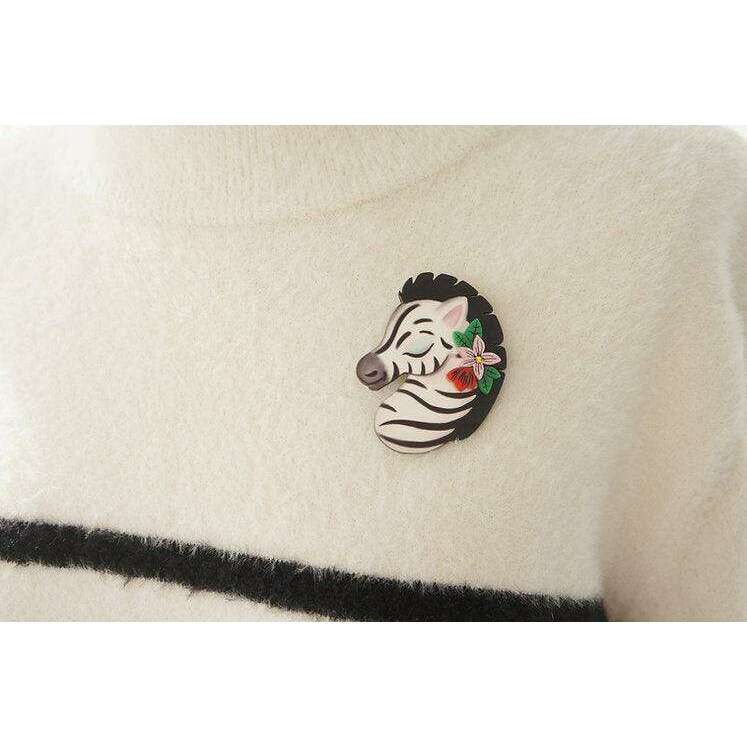 Solidarity Zebra Brooch by Laliblue