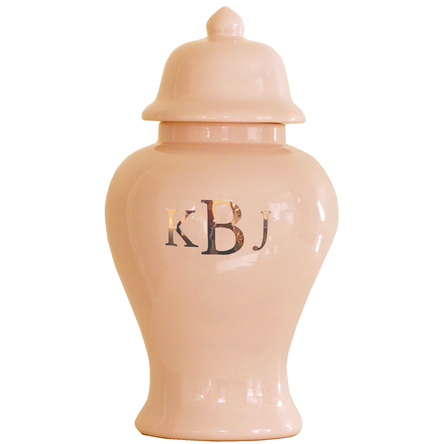 Classic Monogram Ginger Jars in Coral