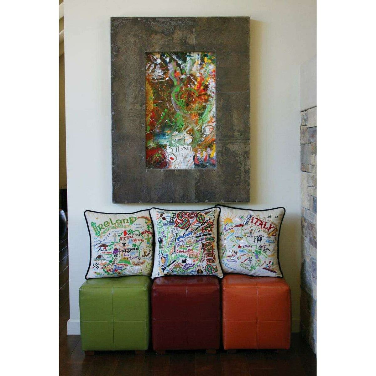 Sonoma County, CA Hand-Embroidered Pillow