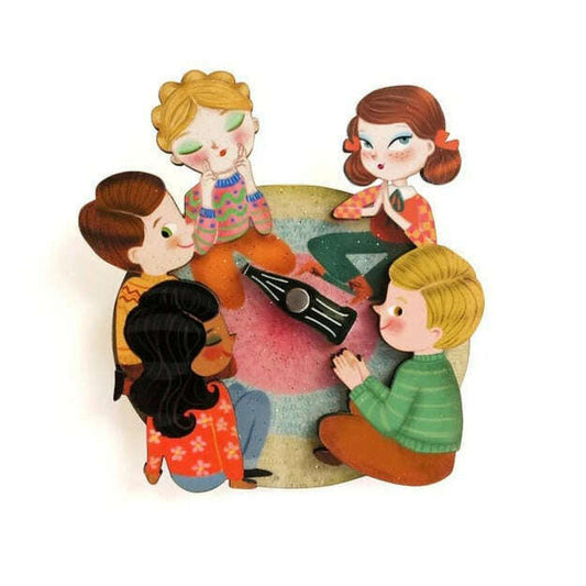Spin the Bottle Game Brooch by Laliblue