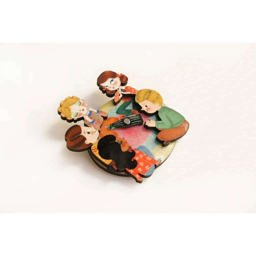 Spin the Bottle Game Brooch by Laliblue