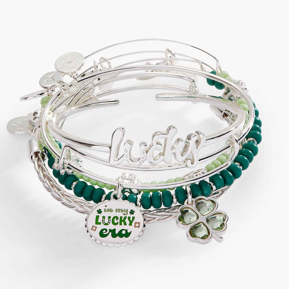 a group of bracelets with charms