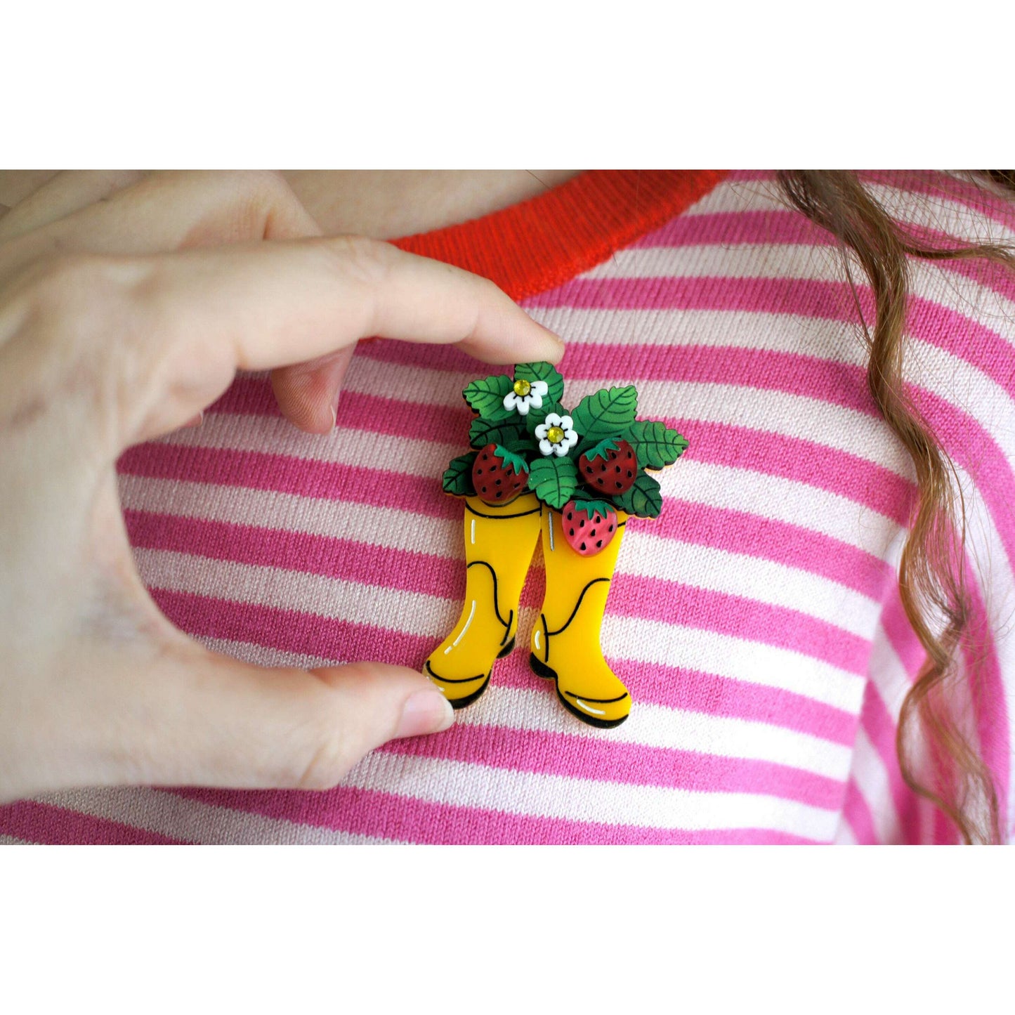 Strawberry Boots Brooch