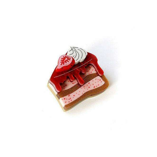 Strawberry Cake Brooch by Laliblue