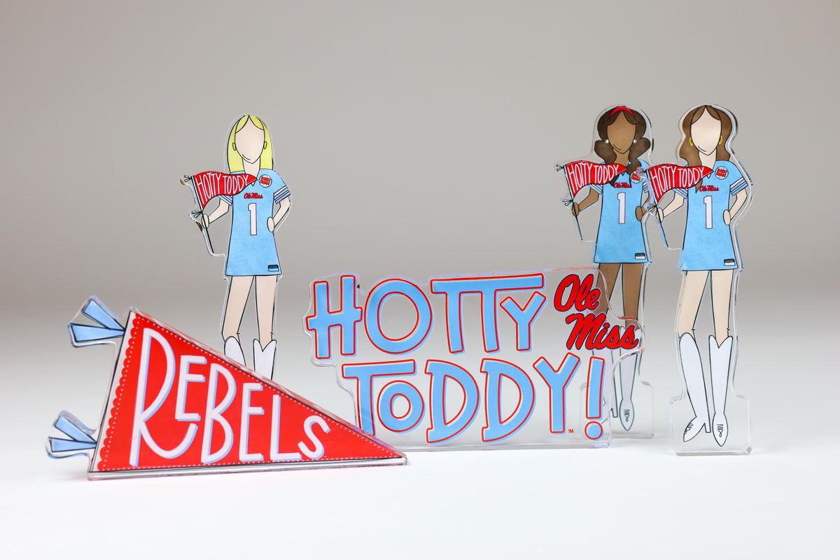 a group of paper cutouts with a red triangle and a red triangle
