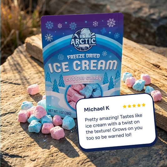 Freeze Dried Ice Cream That Does Not Melt (Bits) Cotton Candy Mix