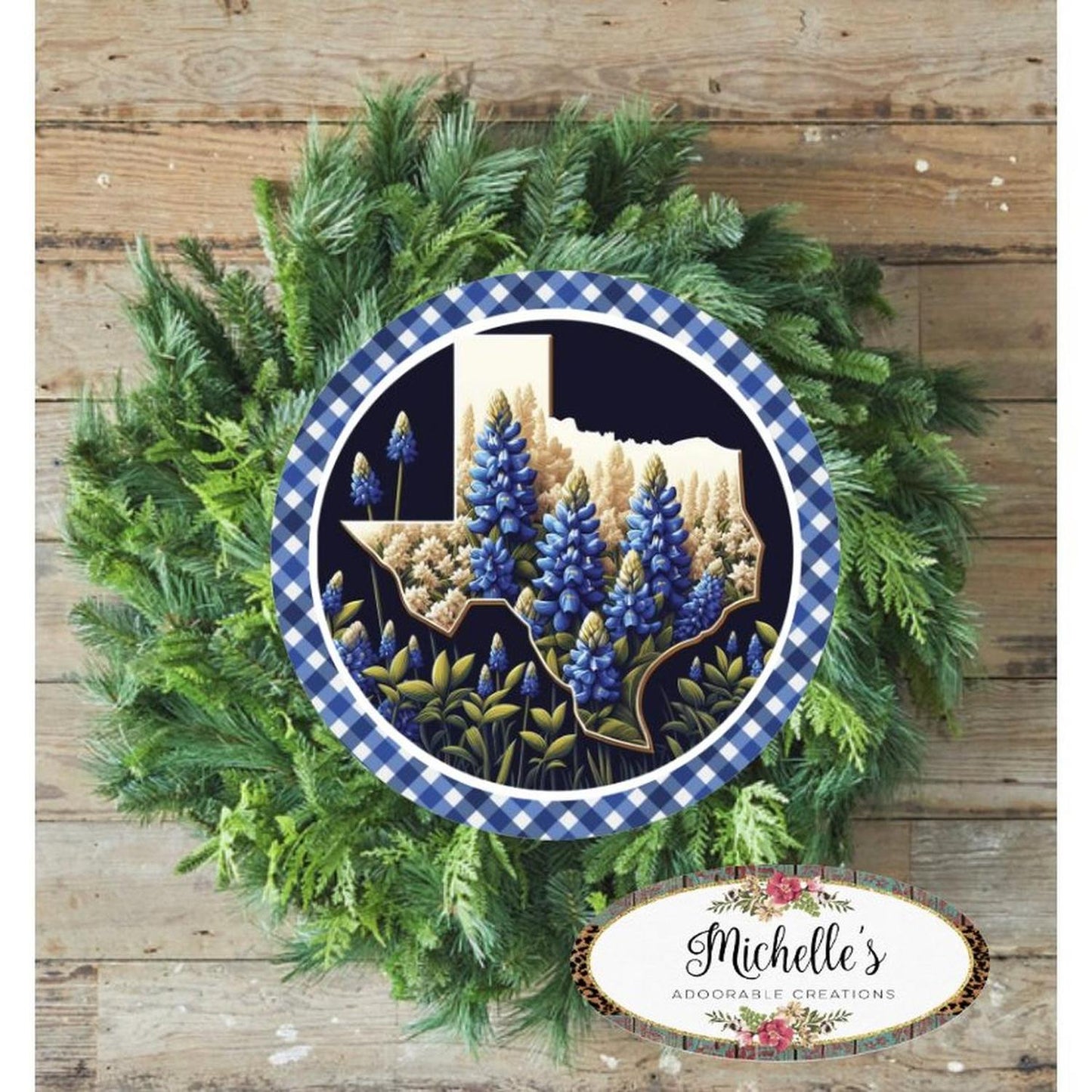Texas Bluebonnets Round Sign
